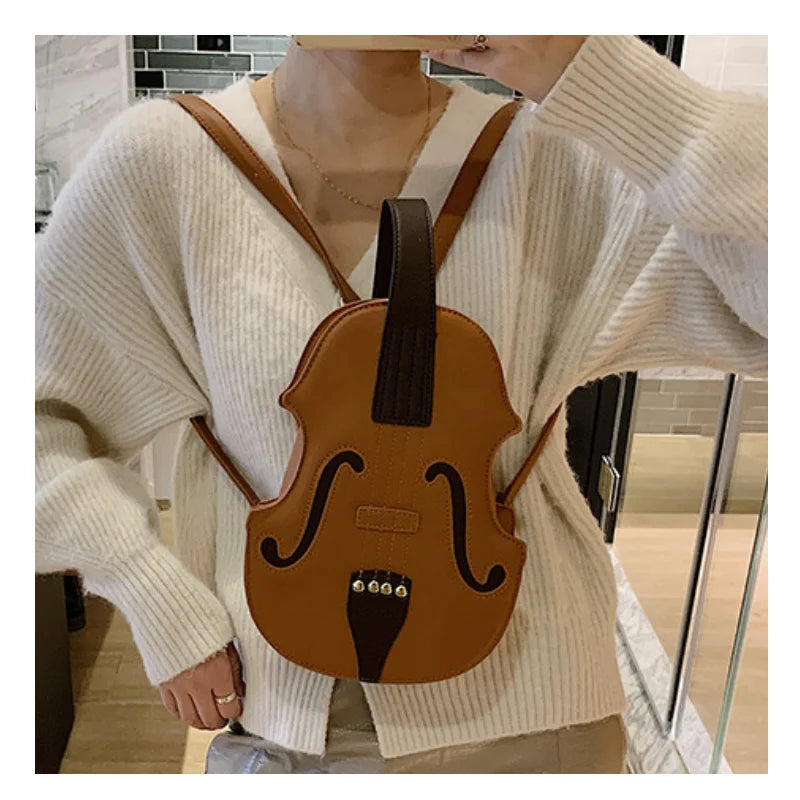 Creative Violin Women's Messenger Bag Small Backpack Female