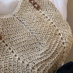 Summer Woven Bag Female Straw Shoulder Bag Straw Handbag Beach Bag Women