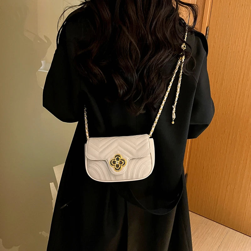 Summer Mini Crossbody Bag Women Leather Handbag Diamonds Chains Shoulder Bag
