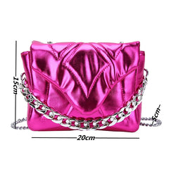 Summer Envelope Shoulder Bag Soft Leather Chain Crossbody Messenger Bag