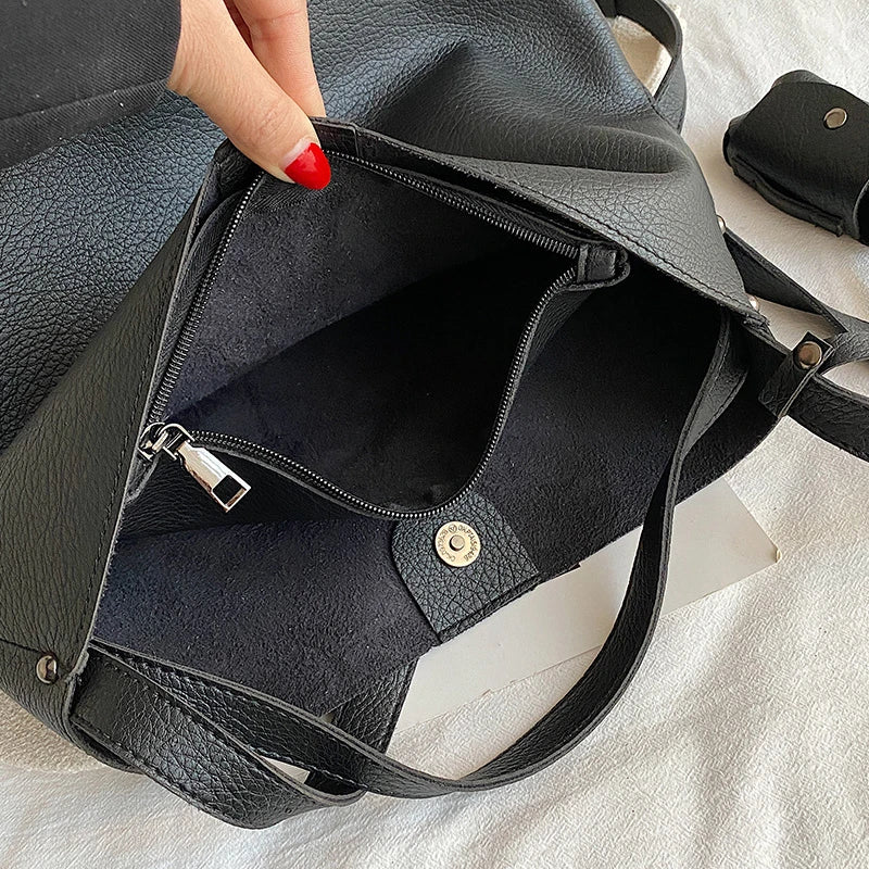 Summer Tote Women Pu Leather Shoulder Bags Hobo Large Purse Handbags
