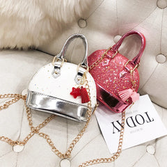 Tassel Small Messenger Bag for Women Shell Candy Female Shoulder Bag