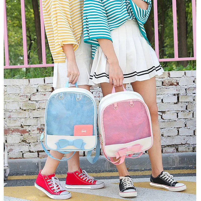 Transparent Backpack PVC School Bag Clear Pocket Mochila Bookbag