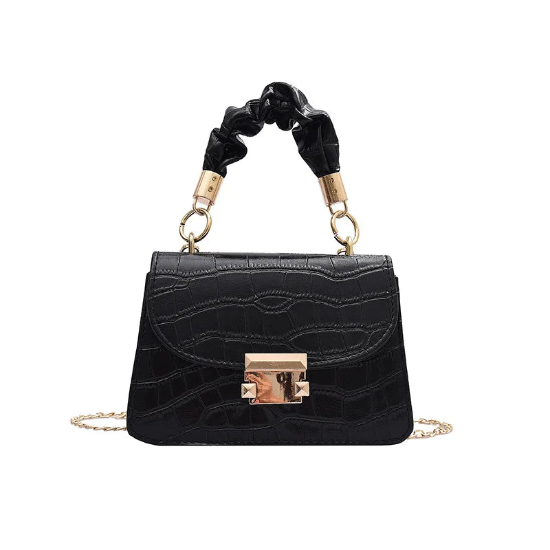Crocodile Pattern Shoulder Bag Chain PU Leather Messenger Bag
