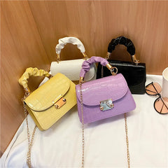 Crocodile Pattern Shoulder Bag Chain PU Leather Messenger Bag