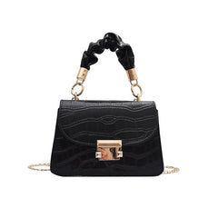 Crocodile Pattern Shoulder Bag Chain PU Leather Messenger Bag