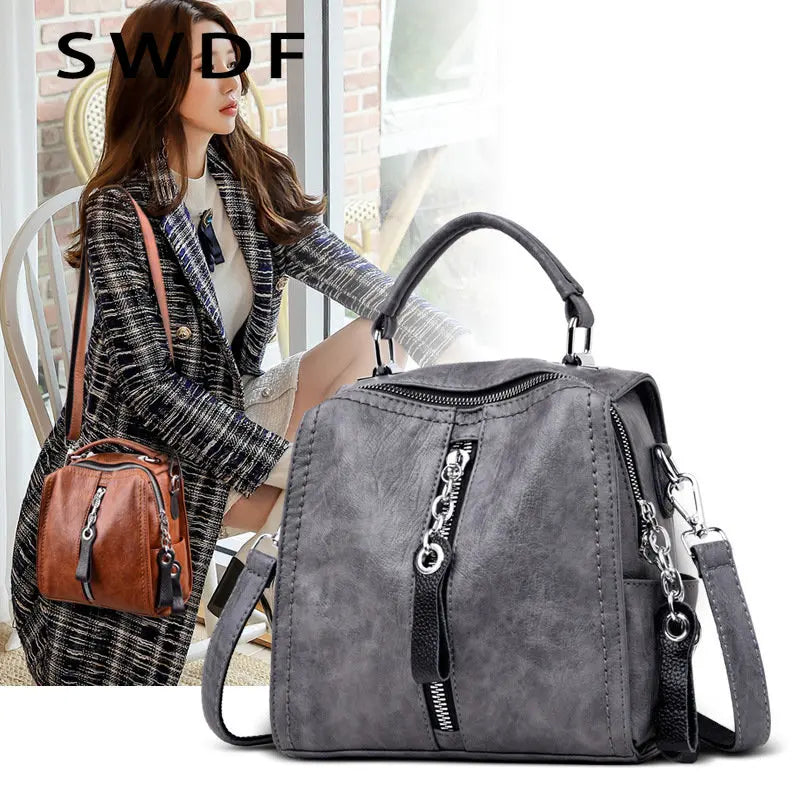 Vintage Cow Leather Handbags Ladies Women Messenger Bag Totes
