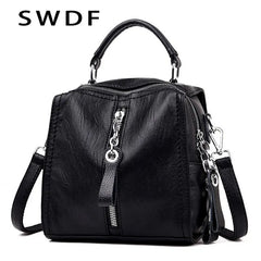 Vintage Cow Leather Handbags Ladies Women Messenger Bag Totes