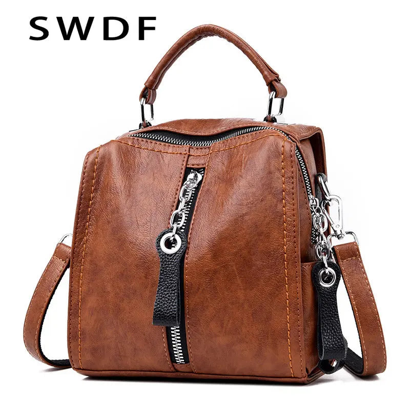 Vintage Cow Leather Handbags Ladies Women Messenger Bag Totes