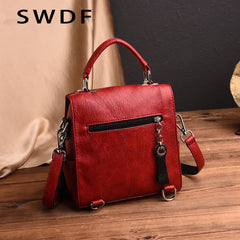 Vintage Cow Leather Handbags Ladies Women Messenger Bag Totes