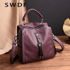 Vintage Cow Leather Handbags Ladies Women Messenger Bag Totes