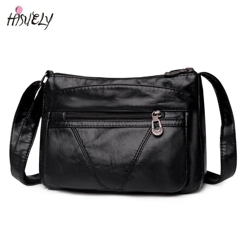 Vintage Leather Shoulder Bag Women's Crossbody Messenger Bag