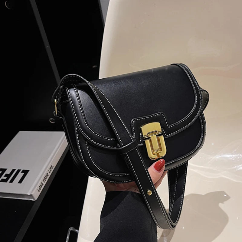 Vintage Canvas Saddle Bag Women Shoulder Crossbody Handbag