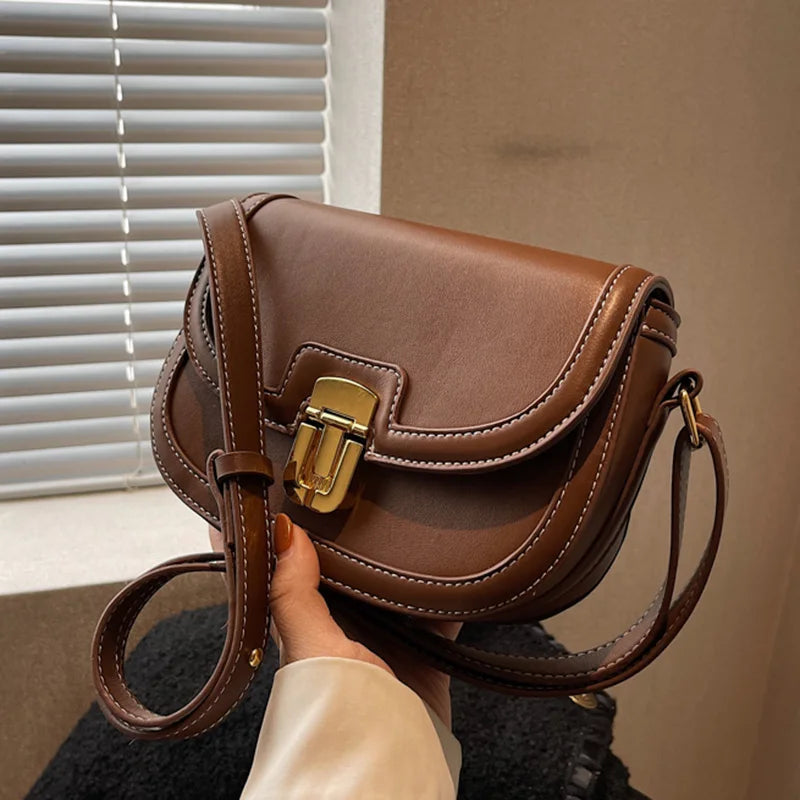 Vintage Canvas Saddle Bag Women Shoulder Crossbody Handbag