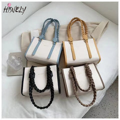 Waterproof Braided Strap Tote Bag for Women Large Handbag