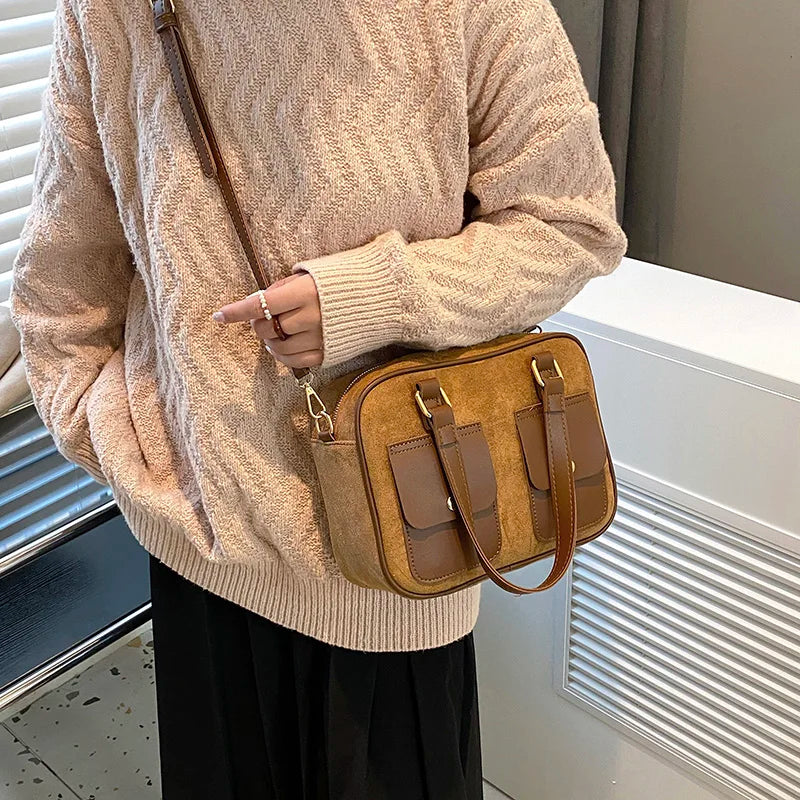 Winter Women's PU Leather Small Crossbody Bags Shoulder Purses Handbag