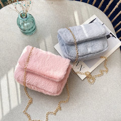 Winter Plush Faux Fur Crossbody Bag