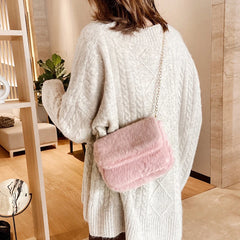 Winter Plush Faux Fur Crossbody Bag