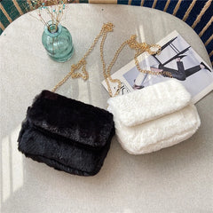 Winter Plush Faux Fur Crossbody Bag