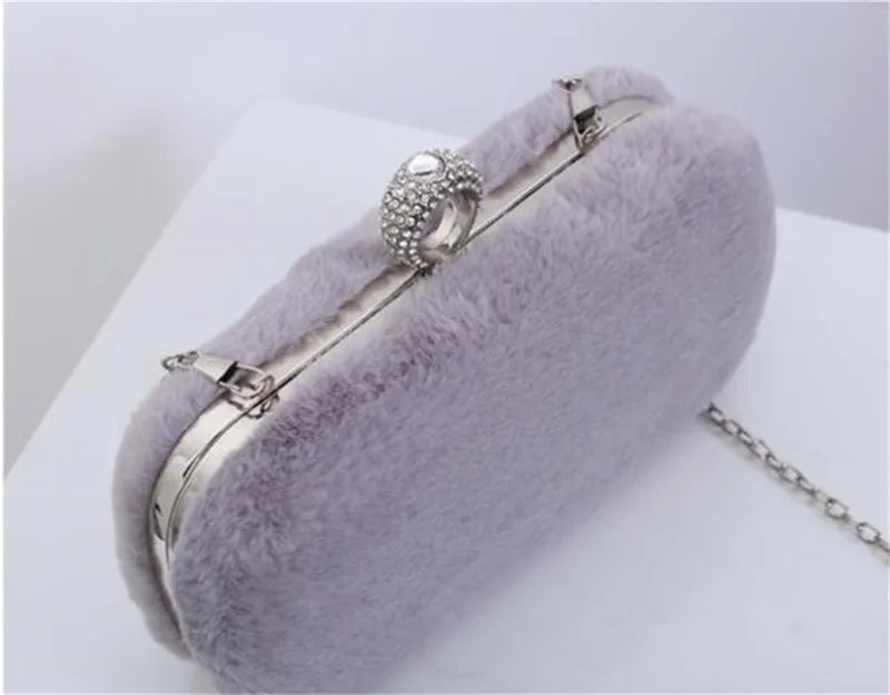 Wool Evening Bags Diamond Ring Clutch Wallets Party Dinner Bags For Ladies