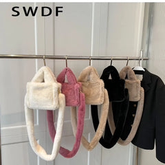 Winter Women Handbags Vintage Faux Fur Crossbody Bags Ladies Totes