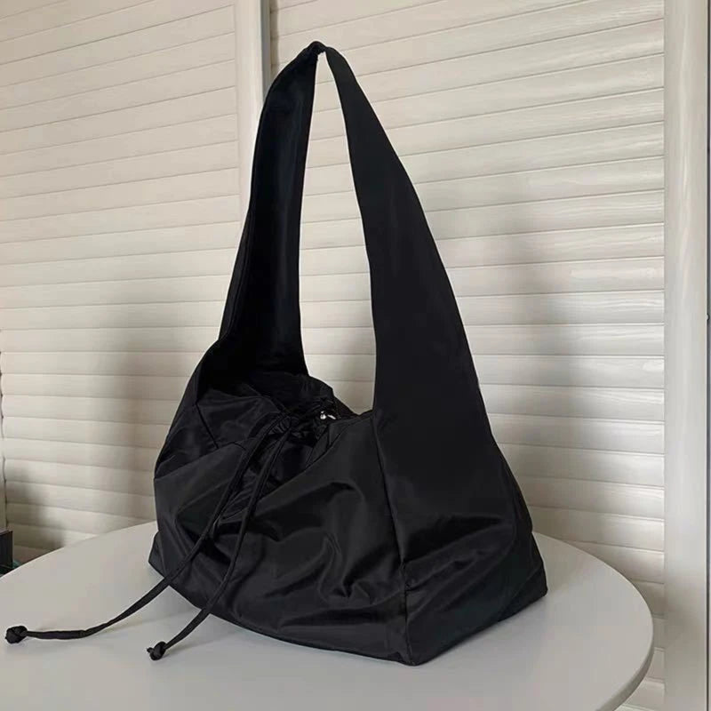 Canvas Bucket Shoulder Bag Zipper Tote Handbag