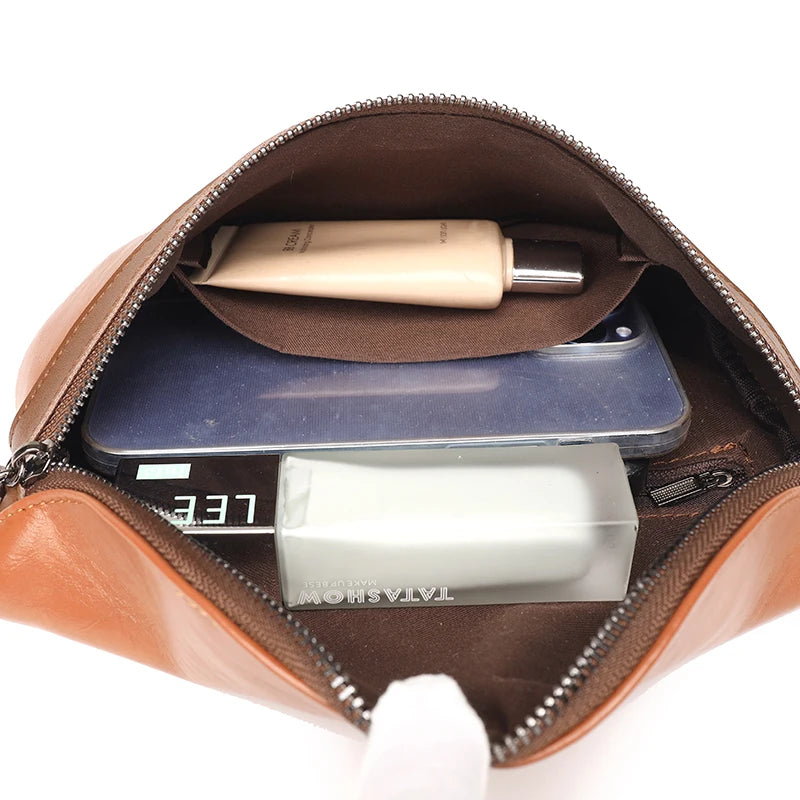 Women Crossbody Bags Pu Leather Female Chest Pack Retro Solid Shoulder Messenger