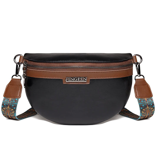 Women Crossbody Bags Pu Leather Female Chest Pack Retro Solid Shoulder Messenger
