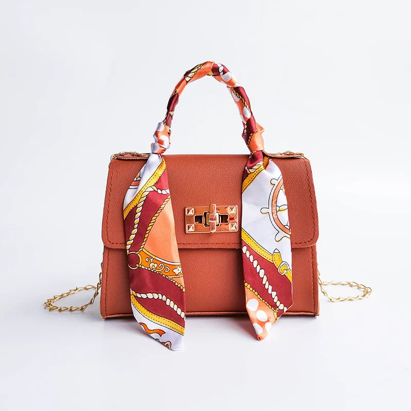 Women Small Square Shoulder Bag Silk Scarf Messenger Crossbody Clutch Wallet