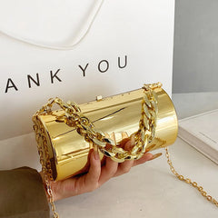 Acrylic Transparent Chain Clutch Handbag Silver Purse
