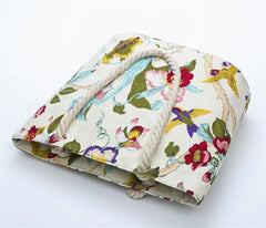 Women Floral Shoulder Bags Casual Beach Holiday Bags Cotton Tote Shopping Bags