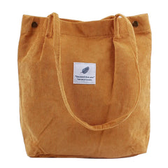 Leopard Pattern Corduroy Shoulder Bag Retro Handbag Tote Bag
