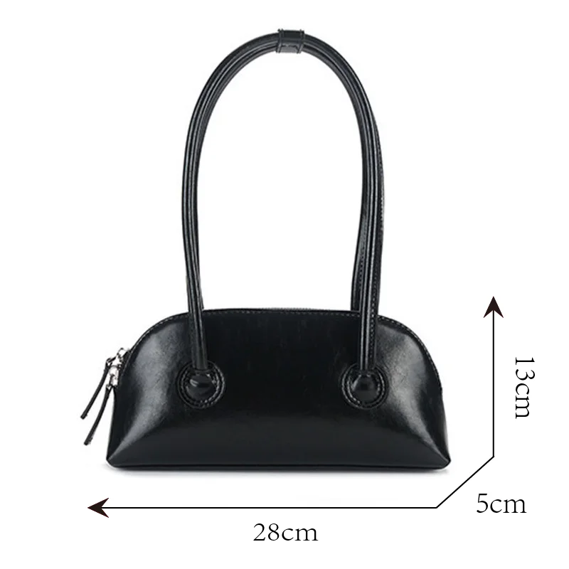 Retro Solid Wax Leather Shoulder Bag