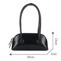Retro Solid Wax Leather Shoulder Bag