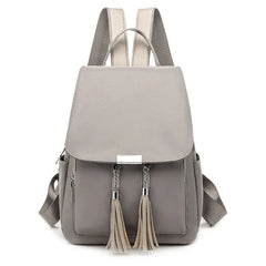 Women's Tassel Backpack School Bag Waterproof Travel Oxford Cloth Backpack
