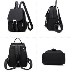 Women's Tassel Backpack School Bag Waterproof Travel Oxford Cloth Backpack