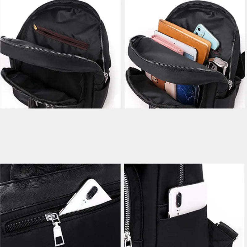 Women's Tassel Backpack School Bag Waterproof Travel Oxford Cloth Backpack