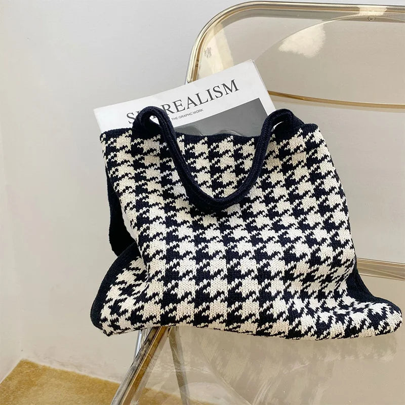 Retro Wool Knitted Large-Capacity Shoulder Bag
