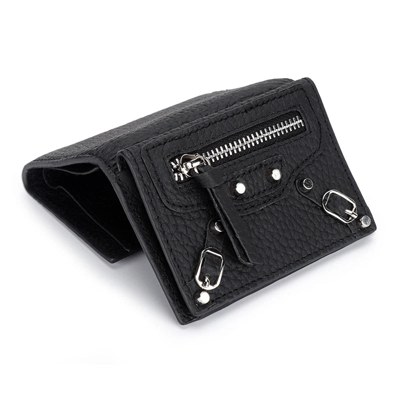 10 Colors 100% Leather Short Wallet Women's Full Leather Mini Wallet