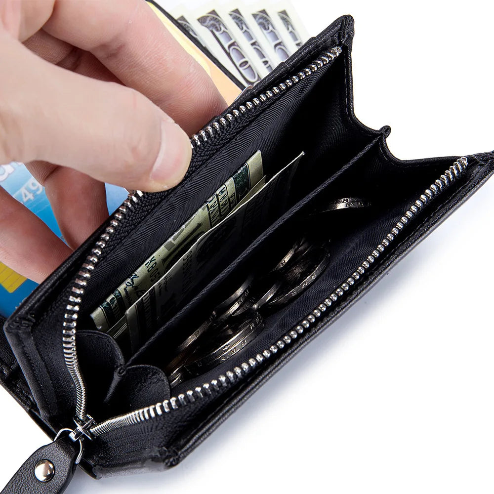 Men's Short RFID Leather Wallet - 4 Color Options