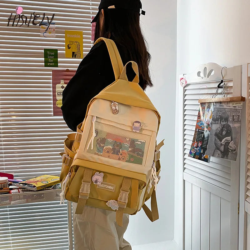 Mesh Backpack Soft Girl School Bag