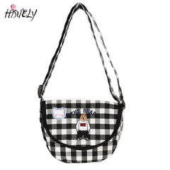 Canvas Print Bear Messenger Bag for Girls