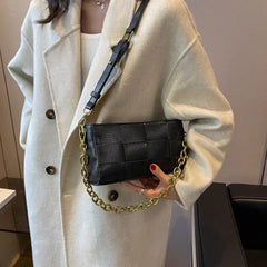 Niche Chain Underarm Bag Women Weave Chain Shoulder Messenger Bag