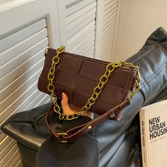 Niche Chain Underarm Bag Women Weave Chain Shoulder Messenger Bag