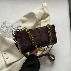 Niche Chain Underarm Bag Women Weave Chain Shoulder Messenger Bag