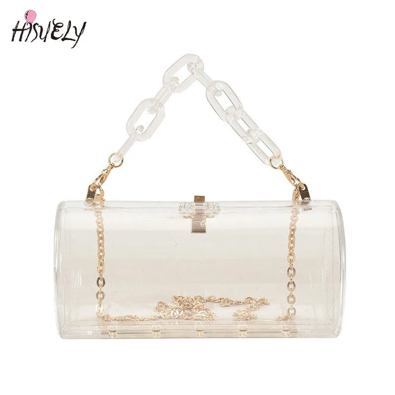 Transparent Acrylic Chain Messenger Jelly Bag