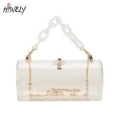 Transparent Acrylic Chain Messenger Jelly Bag