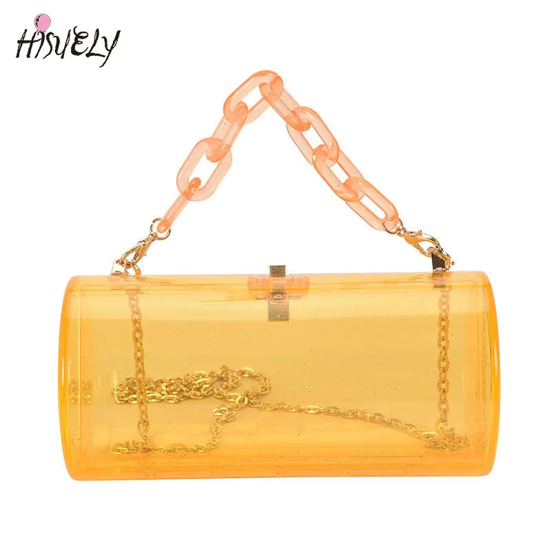 Transparent Acrylic Chain Messenger Jelly Bag