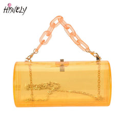 Transparent Acrylic Chain Messenger Jelly Bag