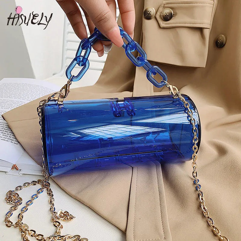 Transparent Acrylic Chain Messenger Jelly Bag